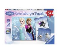 Ravensburger Disney Frozen Winter Adventures Set de rompecabezas - Rompecabezas de 3 x 49 piezas para nios | Diseo nico de piezas | Mejora la conc