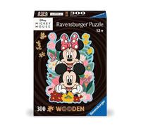 Ravensburger Puzzle madera Mickey Mousey Minnie, 300 piezas, para adultos, 37x27 cm