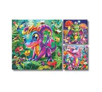 Ravensburger - Dragones de jardín, Puzzle niños 5 años, 3 Puzzles de 49 Piezas
