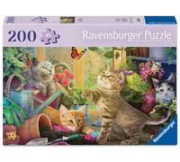 Rompecabezas Ravensburger 12001735, con Gatitos juguetones, Rompecabezas de 200 Piezas con Forma de Gato para Personas Mayores y Personas Mayores