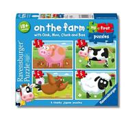 Ravensburger - Granja, Puzzle para niños de 18+ Meses, 4 Puzzles de 2 a 5 Piezas