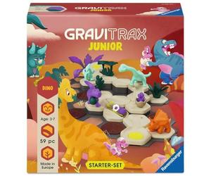 Ravensburger - GraviTrax Junior Dino | Pista Canicas 59 Piezas, 3+ | Starter Set de 59 piezas con dinosaurios para construir pistas de canicas y crear un mundo prehistórico. De 3 a 7 años.