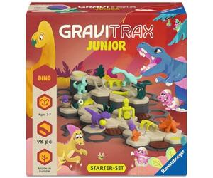 Ravensburger - GraviTrax Junior Dino | Pista Canicas 98pz, 3+ años | Starter Set de 98 piezas para crear pistas de canicas con dinosaurios. Construye, decora y descubre nuevos recorridos.