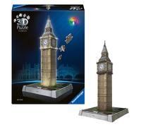 Ravensburger - Puzzle 3D Adultos Iconics: Big Ben LED | Puzzles 3D para Adultos | Maquetas para Montar De 216 Piezas | Regalo Adulto