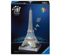 Ravensburger Puzzle 3D Iconics: 12008024 Torre Eiffel - con luz - El símbolo de París como Modelo detallado e Iluminado