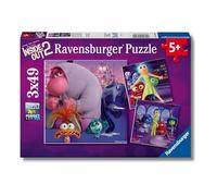 Ravensburger - Inside out 2, Puzzle niños 5 años, 3 Puzzles de 49 Piezas