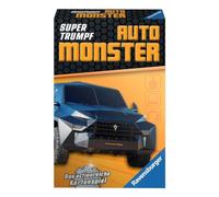 Ravensburger Juego de Cartas Supertrumpf Auto Monster 20690, Juego de cuarteto y Triunfo para Aficionados a la tecnología a Partir de 7 años, Amarillo
