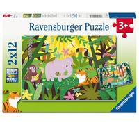 Ravensburger Kinderpuzzle 2x12 Teile - Freundliche Tierfreunde
