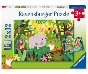 Ravensburger Kinderpuzzle 2x12 Teile - Freundliche Tierfreunde