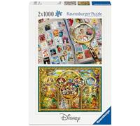 Ravensburger - Magical World of Disney - Rompecabezas de 2 x 1000 piezas - Álbum de sellos #1 - #2 mejores temas - Rompecabezas para adultos