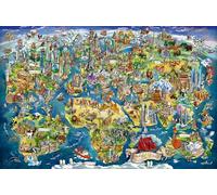 Puzzle RAVENSBURGER 5000 Piezas, Mapa Del Mundo Ilustrado