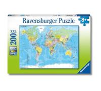 Ravensburger - Mapa del Mundo, Puzzle niños 8 años, Puzzle 200 Piezas XXL | Puzzle XXL de 200 piezas con mapa del mundo, educativo y divertido, ideal como regalo original para niños a partir de 8 años.