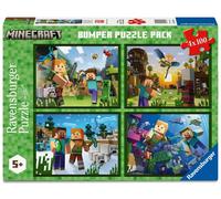 Ravensburger - Minecraft Jigsaw Puzzle, Bumper Pack 4 x 100, G (Importación USA)