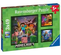 Ravensburger - Minecraft, Puzzle niños 5 años, con 3 Puzzle (PRESALE 18/06/2025)