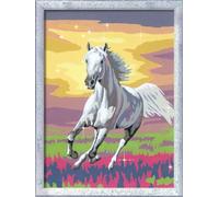 Ravensburger Molde galopante CreArt 23768, Cuadro de Number Horses a Partir de 9 años, Juego de Cuadros con Marco, Pincel y Pinturas acrílicas, Regalo para niños y niñas, con Purpurina