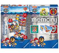 Ravensburger - Multipack Paw Patrol_2, Memory® 48 Cartas + 3 Puzzle Niños de 25/36/49 Piezas, 4+ Años