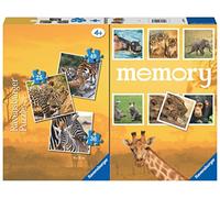 Ravensburger - Multipack Savana, Memory® 48 Cartas + 3 Puzzle Niños de 25/36/49 Piezas, 4+ Años