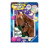 Ravensburger- Número de Arte pequeño - Caballos por la Noche Ocio Creativo, Color Colorido, Talla única (4005556290451)