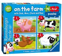 Ravensburger - Granja, Puzzle para niños de 18+ Meses, 4 Puzzles de 2 a 5 Piezas