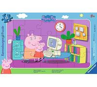 Ravensburger Puzzle de marcos - Peppa Pig: Peppa en el ordenador, 15 piezas