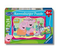 Ravensburger - Peppa Pig, Puzzle niños 4 años, con 2 Puzzles de 24 Piezas.