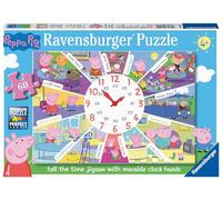 Ravensburger Peppa Pig Tell The Time 60 Piece Clock Jigsaw Puzzle for Kids Age 4