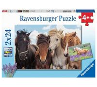 Ravensburger- Pferdeliebe Puzle Infantil 05148-Puzzle para niños a Partir de 4 años (2 x 24 Piezas), diseño de Caballos, Color geel. (05148)