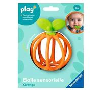 Ravensburger Play+, Pelota sensorial de Silicona Naranja para 6 Meses, Pelota de Actividades para bebés y sonajero para la dentición, Juguete multisensorial, motricidad y Despertar, 34013