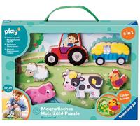 Ravensburger Play+ - Puzle magnético de Madera para conteo de Granja a Partir de 12 Meses