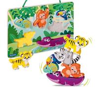 Ravensburger -Play + - Puzzle de Madera sensorial y magnético en la Selva (1 año) versión Francesa 34017
