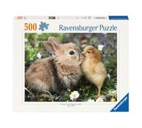 Ravensburger - Puppies Collection: Conejito y Pollito 500 Piezas | Puzzle 500 Piezas Adultos | Rompecabezas Adultos | Mide 49x36cm | Ideas Regalo