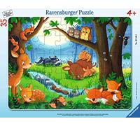 Ravensburger- Wenn Kleine Tiere Schlafen Gehen Puzle Infantil 05146-Puzzle con Marco de 35 Piezas, diseño de Animales pequeños, Multicolor (05146)