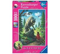 Ravensburger Puzle Infantil 12988 Caperucita Roja y el Lobo - Puzzle de Cuento de Hadas para niños a Partir de 6 años, con 100 Piezas en Formato XXL, con Purpurina