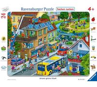 Ravensburger Puzzle infantil con marco 05245 – 24 piezas, a partir de 4 años, diseño Ciudad Verde