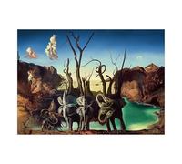 Ravensburger - Puzzle 1000 Piezas Dali | Puzzle Adultos 70x50cm | Puzzle 1000 Piezas Cisnes Que se reflejan como Elefantes | Rompecabezas Adultos Colección de Arte