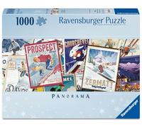 Ravensburger - Puzzle 1000 Piezas Panorama: Póster Vintage de esquí, Puzzle Adultos 98 x 38 cm, Rompecabezas Adultos, para Toda la Familia, Regalo Adulto