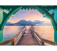 Ravensburger Puzzle 12001762 - Puzzle (1000 Piezas, diseño romántico de Puente en el Lago de Annecy, colección de Caminatas, 1000 Piezas, para Amantes de la Naturaleza y Amantes del Senderismo a