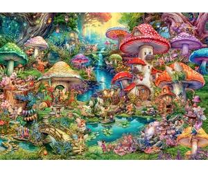 Ravensburger - Puzzle 1000 Piezas Pueblo de Setas Alegre | Puzzle Adultos | para Toda La Familia | 70x50 Cm | Rompecabezas Adultos | Regalo Navidad