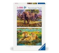 Ravensburger - Puzzle 1000 Piezas x 2 Animales Africanos | Puzzle Adultos 70x50cm | Incluye 2 Puzzles 1000 Piezas | Rompecabezas | Exclusivo