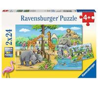 Ravensburger - Puzzle 2 x 24, Bienvenidos al Zoo (07806)