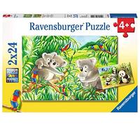 Ravensburger - Puzzle 2 x 24, Dulce Koala y Panda (07820)