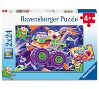 Ravensburger - Puzzle 2 x 24 Piezas: Monster Trucks, Puzzle Niños 4 Años O Más, Rompecabezas Niños, 26 x 18 Cm, Regalo Niño 4 Años, Regalo Original