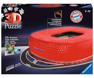 Ravensburger - Puzzle 3D 216 Juegos Stade Allianz Arena Iluminado National Soccer Club Football Noche, Color Otro, 12530