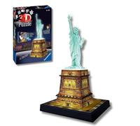 Ravensburger - Puzzle 3d Adultos Estatua De La Libertad LED | Puzzles 3d Para Adultos Y Niños De 8 Años O Más | Maquetas Para Montar De 108 Piezas | Regalos Niños 8 Años O Más