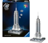 Ravensburger Puzzle 3D Iconics: 12008026 Empire State Building - con luz - Un Icono del Horizonte de Nueva York como Modelo Iluminado