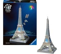 Ravensburger Puzzle 3D Iconics: 12008024 Torre Eiffel - con luz - El símbolo de París como Modelo detallado e Iluminado