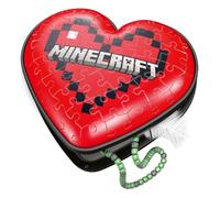 Ravensburger - 3D Puzzle Corazón Minecraft, Organizer, 54 Piezas, 8+ Años