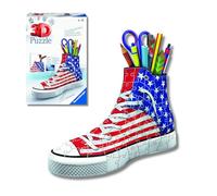 Ravensburger - Puzzle 3D Sneaker Flag, Portalápiz 108 Piezas, +8 años