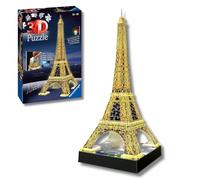 Ravensburger - Puzzle 3D Torre Eiffel Nocturna LED, 226 Piezas | Puzzle 3D LED Torre Eiffel de 226 piezas, réplica nocturna de París para montar, decoración para casa e idea de regalo.