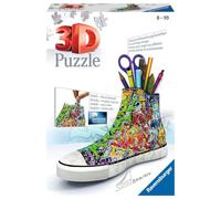 Ravensburger - Puzzle 3D Zapatilla Graffiti | 108 Piezas, Niños 8+ | Puzzle 3D para niños de 108 piezas con forma de zapatilla y diseño graffiti. Rompecabezas niños que sirve como portalápices.